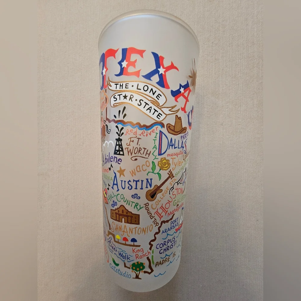 NWT Catstudio Texas Drinking Glass /Tumbler - Picture 2 of 7